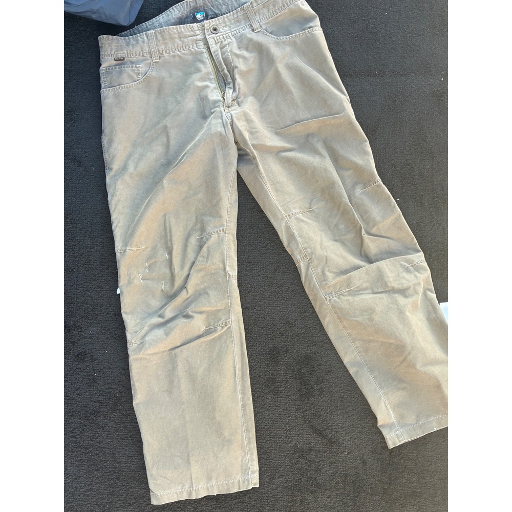 Kuhl Rydr Mens Khaki Tan Hiking Pants 34x30 KuhlDry Articulated Knee Outdoor